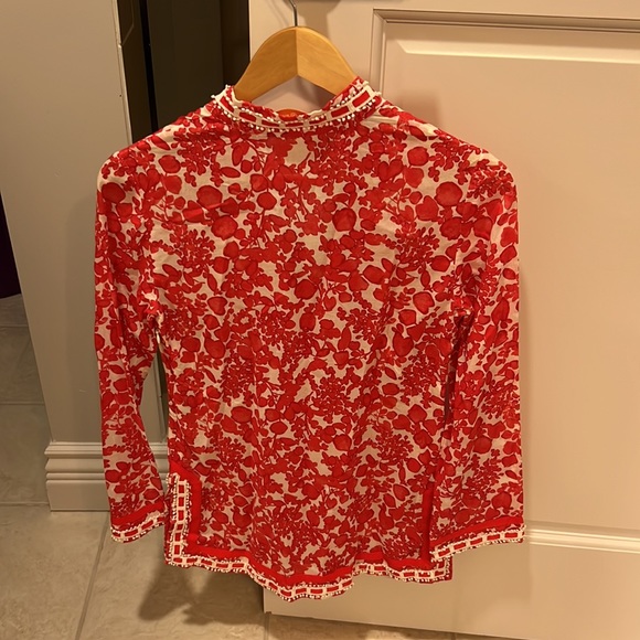 Like new Tory Burch ref floral print shirt long sleeve size 0 - Picture 2 of 4